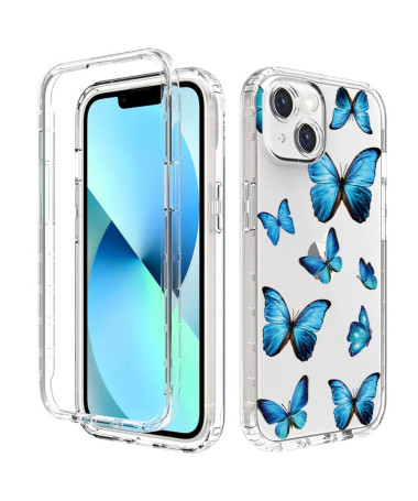 Coque iPhone 14 / 13 Papillons Bleus