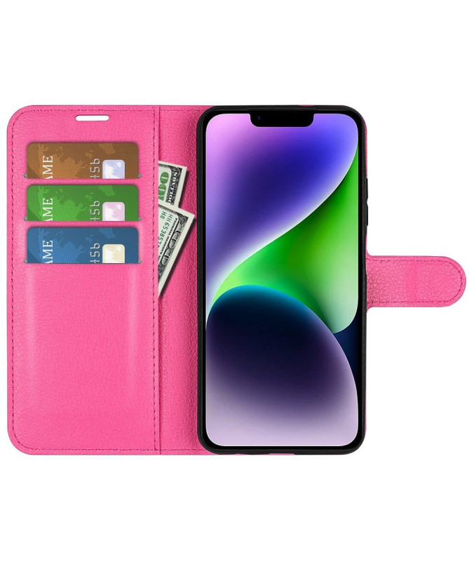 Housse iPhone 15 portefeuille style cuir