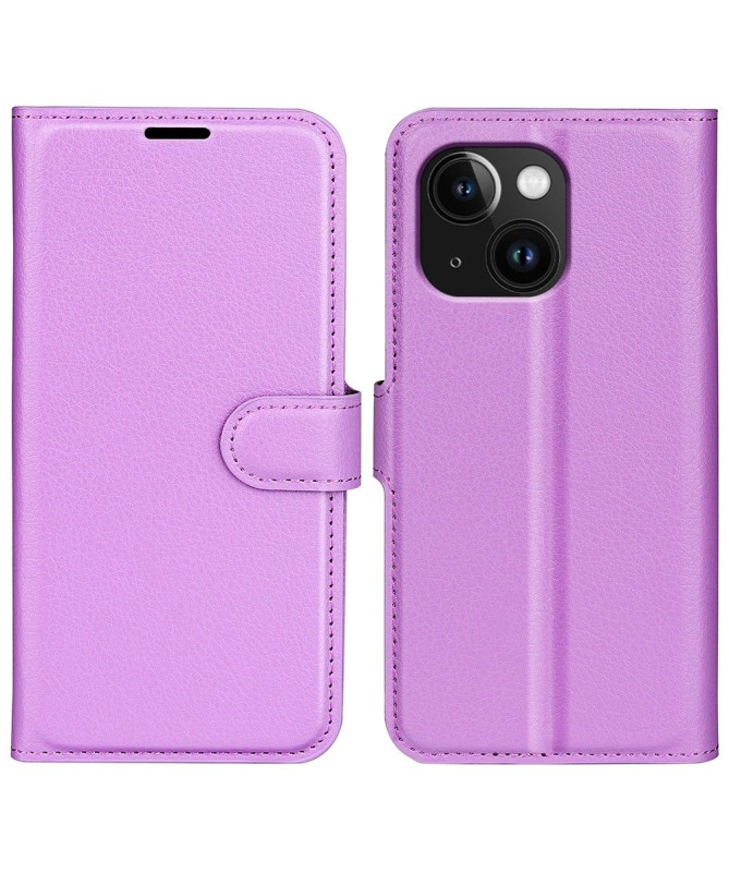 Housse iPhone 15 portefeuille style cuir