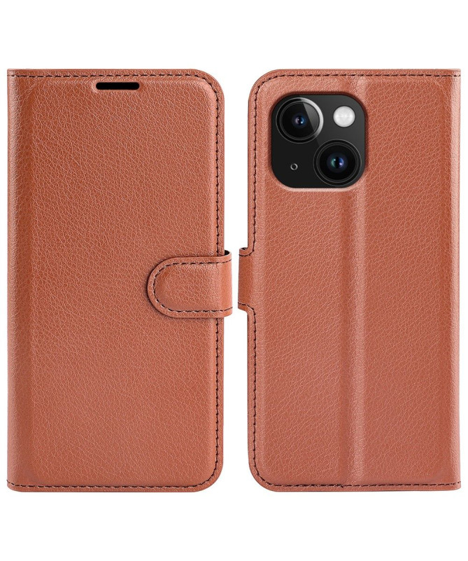 Housse iPhone 15 portefeuille style cuir