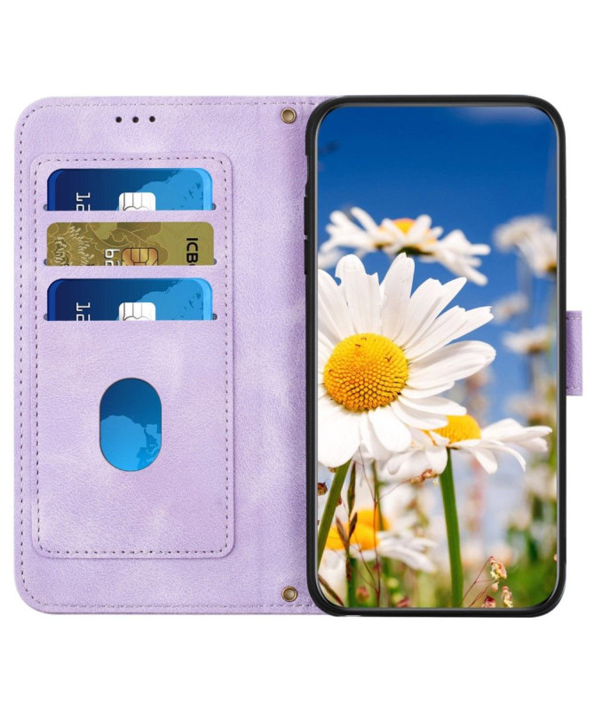 Housse iPhone 15 Fleurs à Lanière