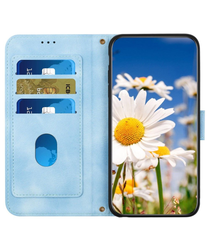 Housse iPhone 15 Fleurs à Lanière