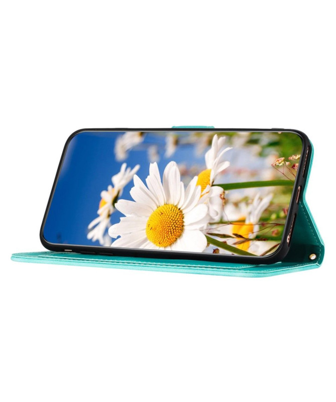 Housse iPhone 15 Fleurs à Lanière