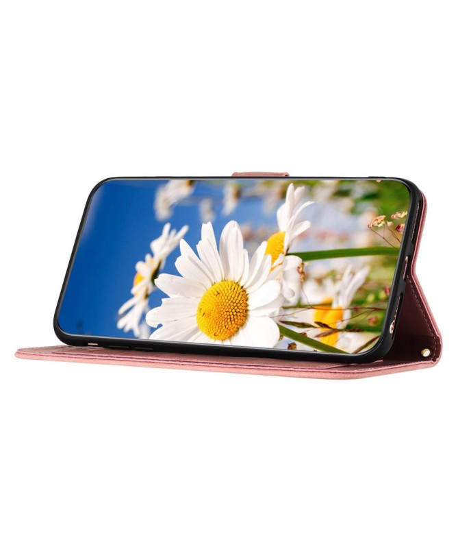 Housse iPhone 15 Fleurs à Lanière