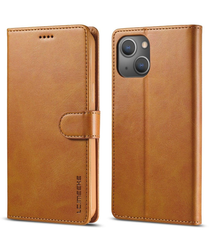 iPhone 15 Plus - Étui LC.IMEEKE cuir style portefeuille