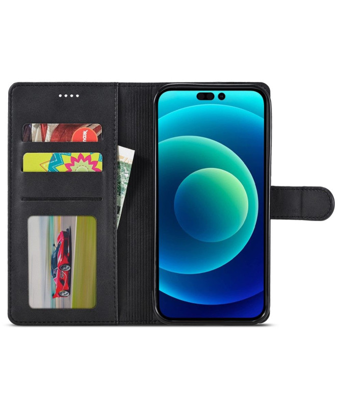 iPhone 15 Plus - Étui LC.IMEEKE cuir style portefeuille