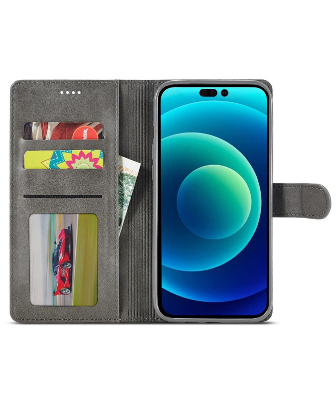 iPhone 15 Plus - Étui LC.IMEEKE cuir style portefeuille