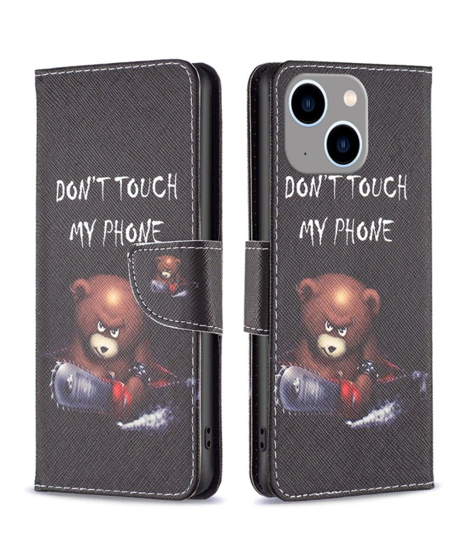 Housse iPhone 15 Plus Ours avec tronçonneuse