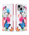 Housse iPhone 15 Plus Papillons et fleurs colorées