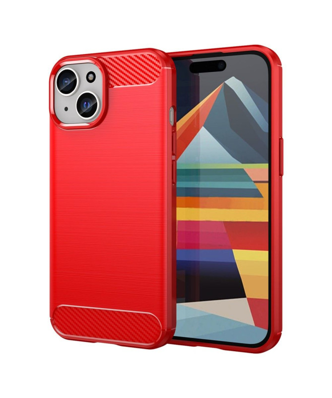 Coque iPhone 15 Plus effet brossé silicone