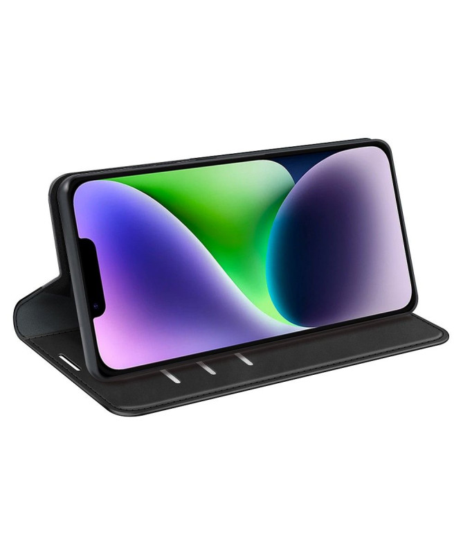 Étui iPhone 15 Plus simili cuir fonction stand