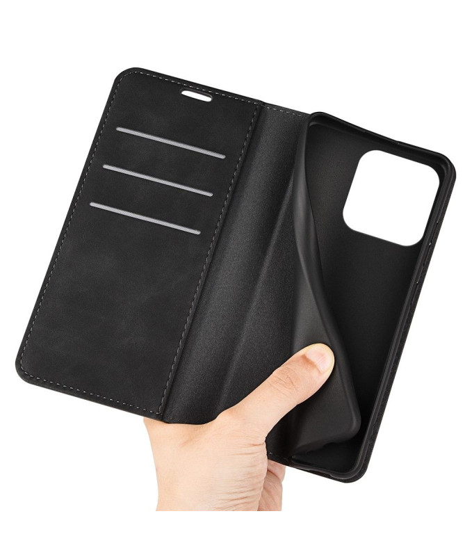 Étui iPhone 15 Plus simili cuir fonction stand