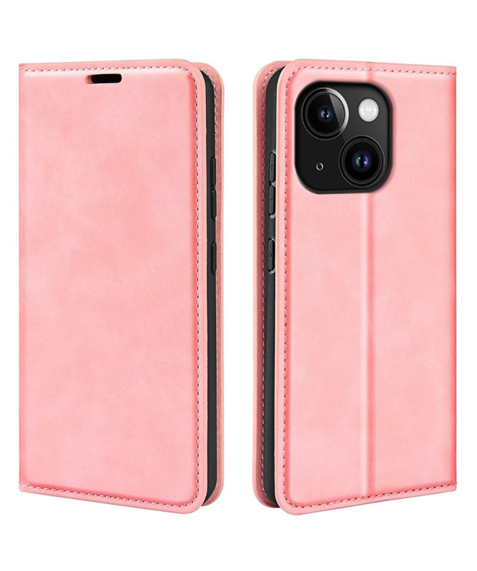 Étui iPhone 15 Plus simili cuir fonction stand