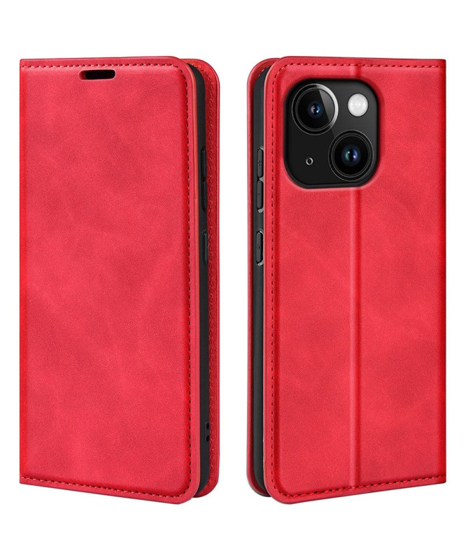 Étui iPhone 15 Plus simili cuir fonction stand