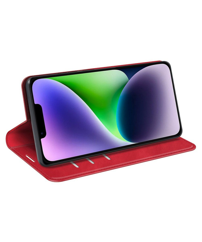 Étui iPhone 15 Plus simili cuir fonction stand