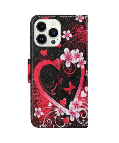 Housse iPhone 15 Pro Max Coeur Fleuri