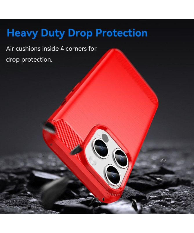 Coque iPhone 15 Pro Max effet brossé silicone