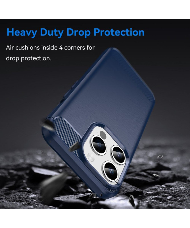 Coque iPhone 15 Pro Max effet brossé silicone