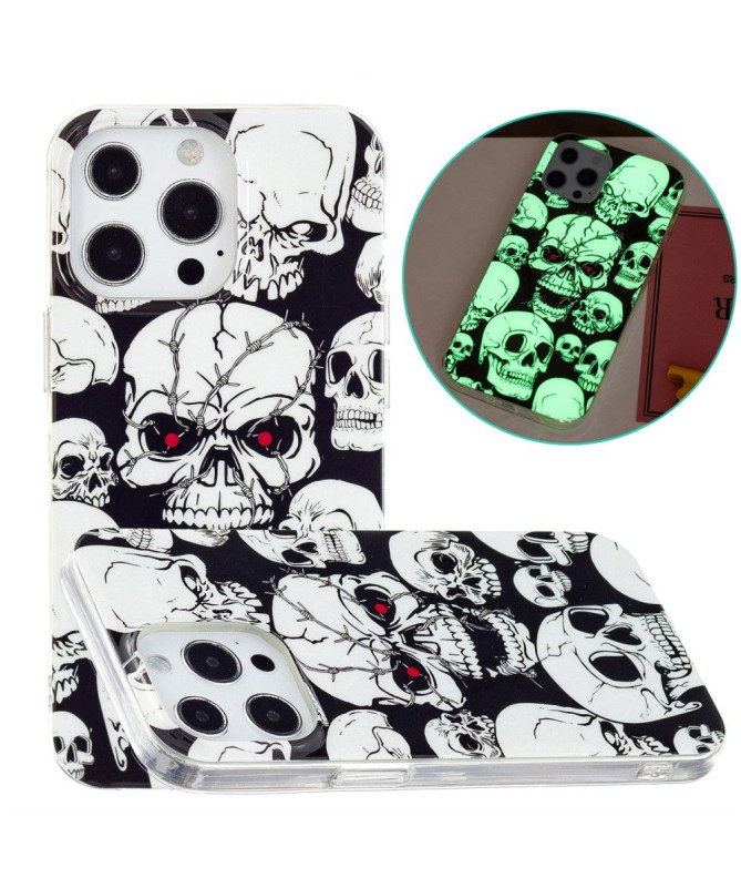 Coque iPhone 15 Pro Max Luminous tête de mort