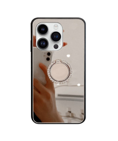 Coque iPhone 15 Pro Max effet miroir avec anneau