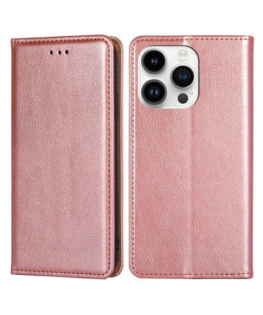 Flip cover iPhone 15 Pro PURE simili cuir