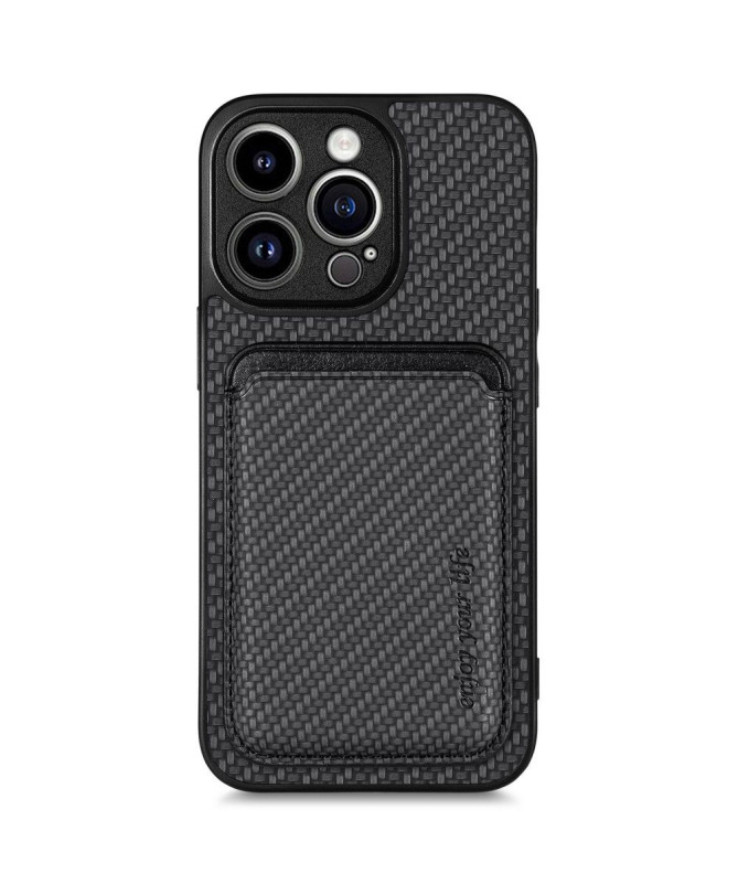 Coque iPhone 15 Pro Fibre de Carbone Porte-cartes détachable