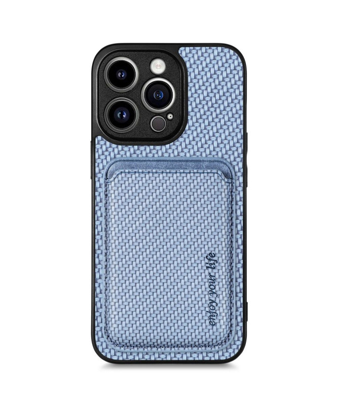 Coque iPhone 15 Pro Fibre de Carbone Porte-cartes détachable