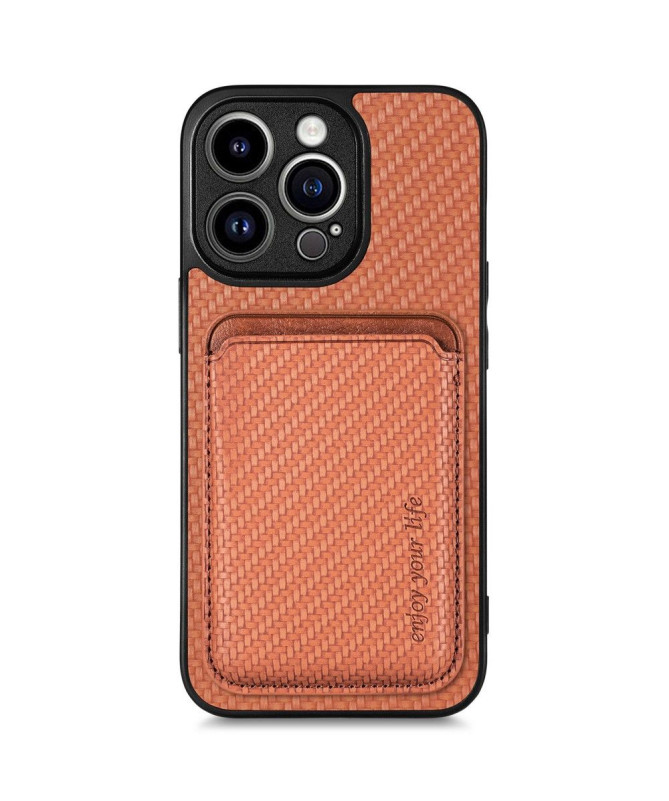 Coque iPhone 15 Pro Fibre de Carbone Porte-cartes détachable