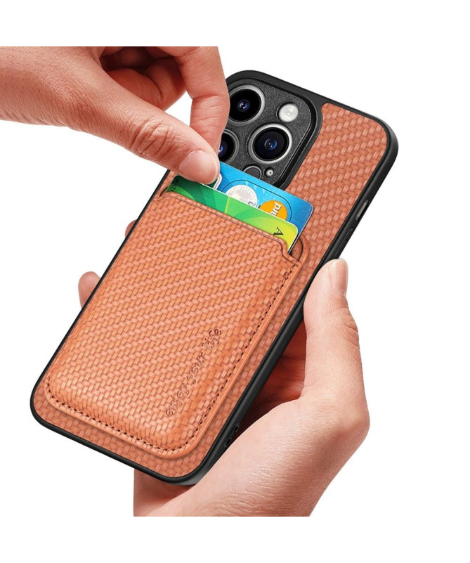 Coque iPhone 15 Pro Fibre de Carbone Porte-cartes détachable
