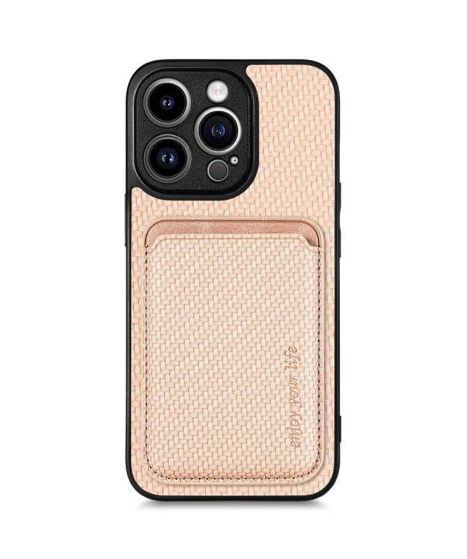 Coque iPhone 15 Pro Fibre de Carbone Porte-cartes détachable