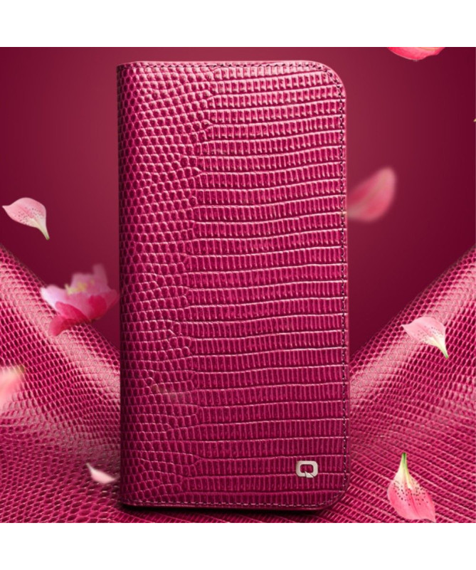 Housse iPhone 15 Pro cuir effet peau de crocodile