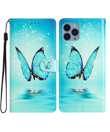 Housse iPhone 15 Pro papillon scintillant