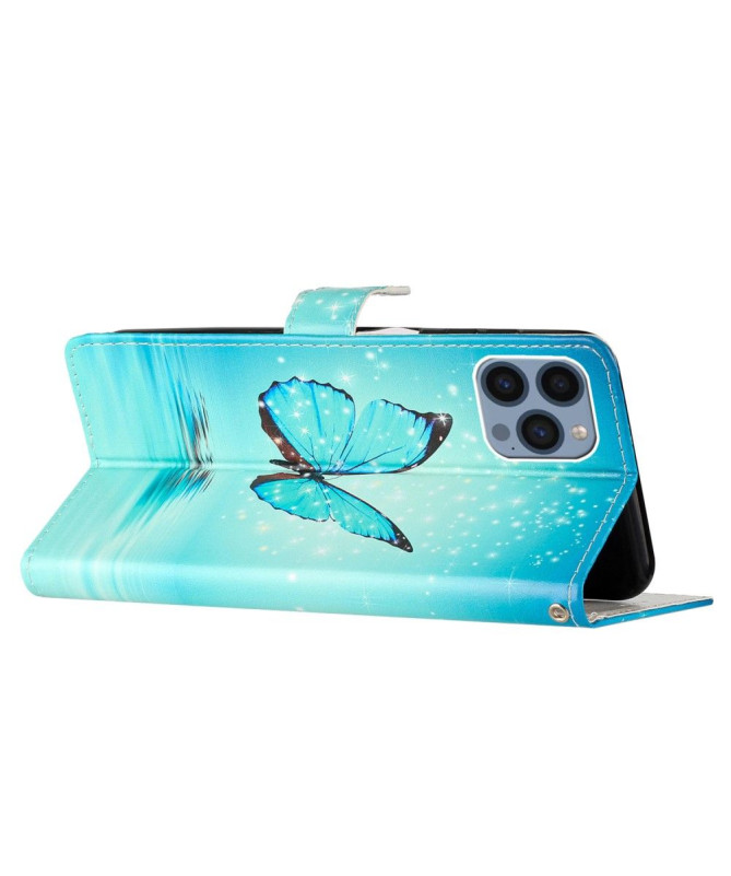 Housse iPhone 15 Pro papillon scintillant