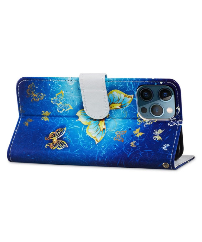 Housse iPhone 15 Pro Golden Butterfly