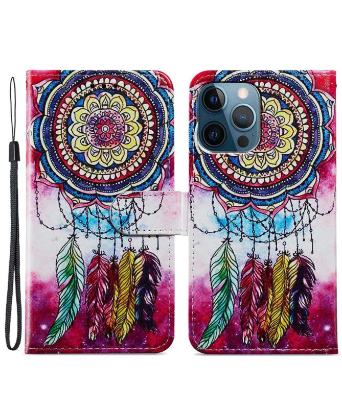 Housse iPhone 15 Pro Attrape rêves coloré