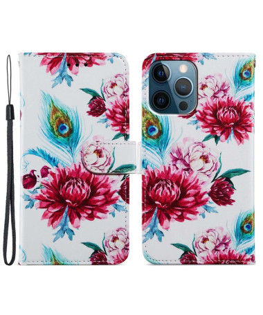 Housse iPhone 15 Pro Paon fleur