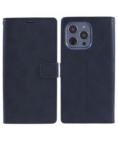 Housse iPhone 15 Pro Imitation Cuir Blue Moon