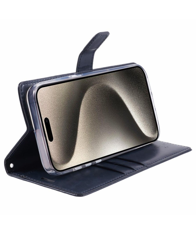 Housse iPhone 15 Pro Imitation Cuir Blue Moon