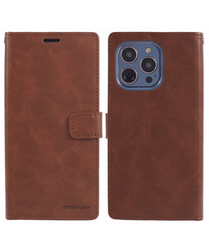 Housse iPhone 15 Pro Imitation Cuir Blue Moon