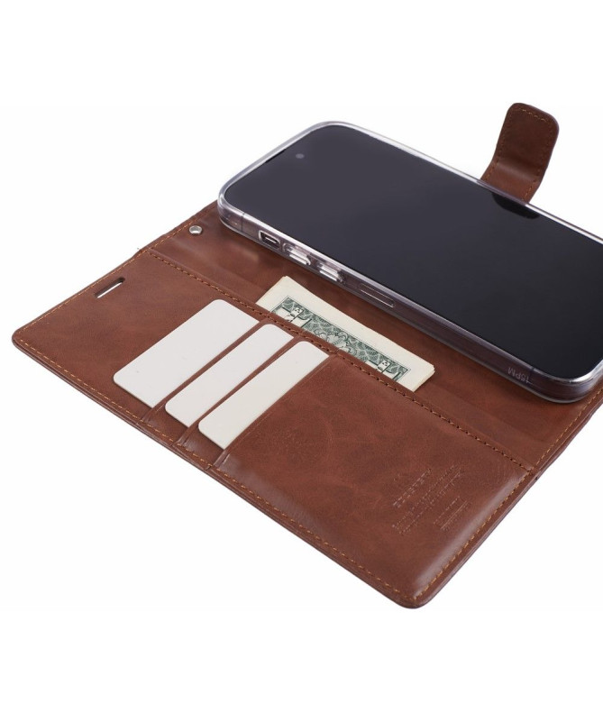 Housse iPhone 15 Pro Imitation Cuir Blue Moon