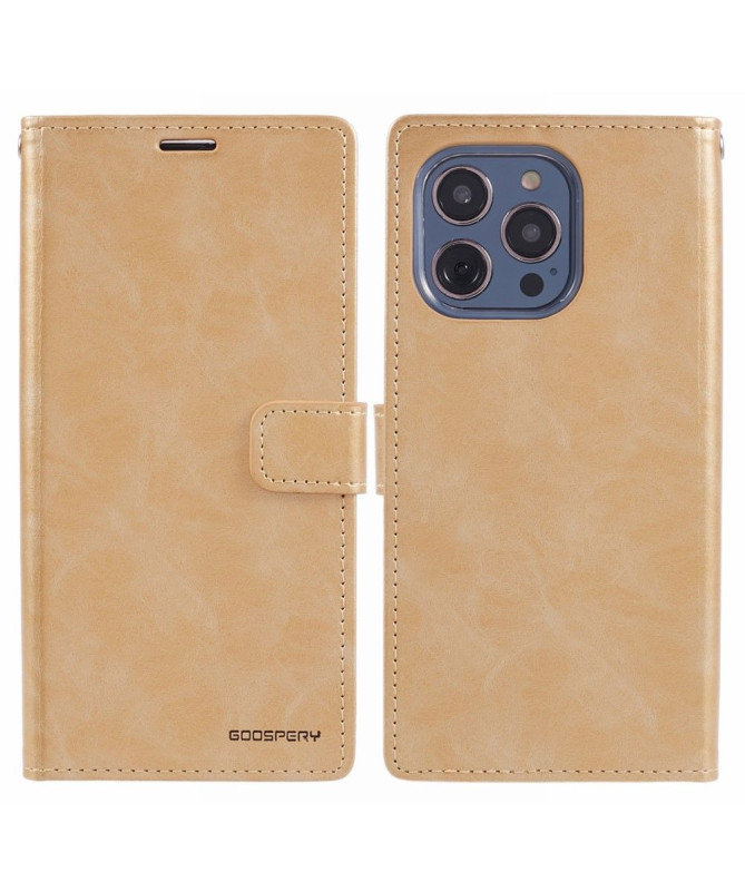 Housse iPhone 15 Pro Imitation Cuir Blue Moon