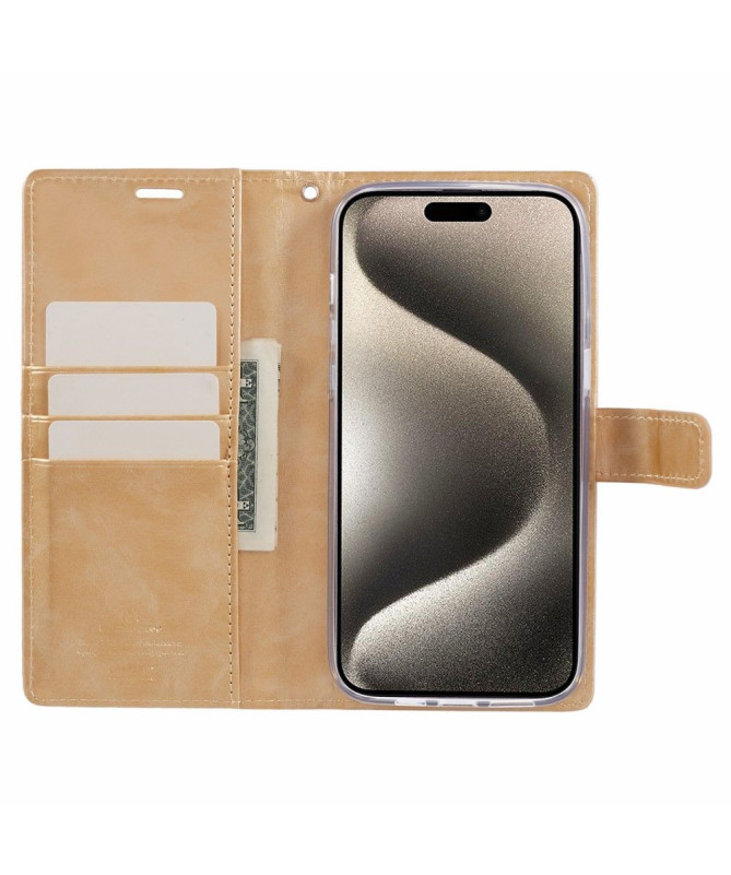 Housse iPhone 15 Pro Imitation Cuir Blue Moon