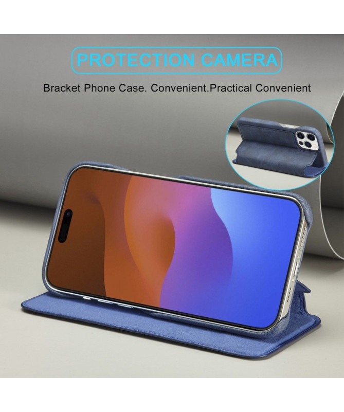 Coque iPhone 15 Pro avec rabat simili cuir