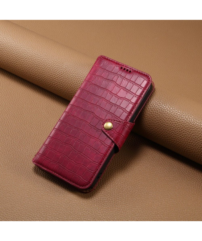 Etui iPhone 15 Pro simili cuir effet croco