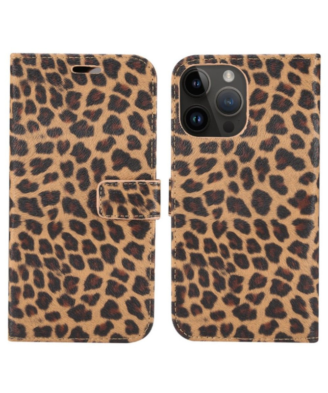 Étui iPhone 15 Pro Motif Léopard Sauvage