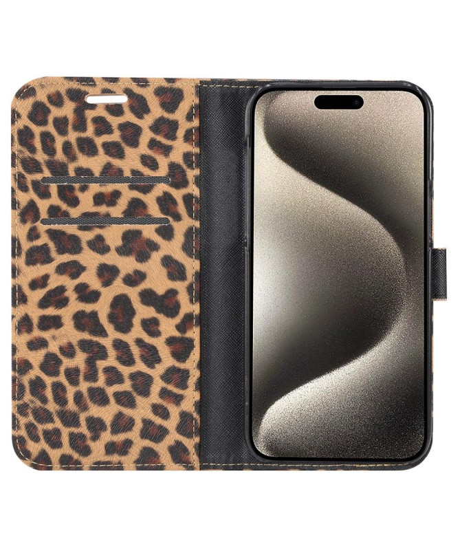 Étui iPhone 15 Pro Motif Léopard Sauvage