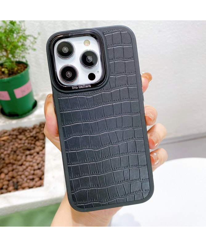 Coque pour iPhone 14 Pro Simili Cuir à Texture Crocodile