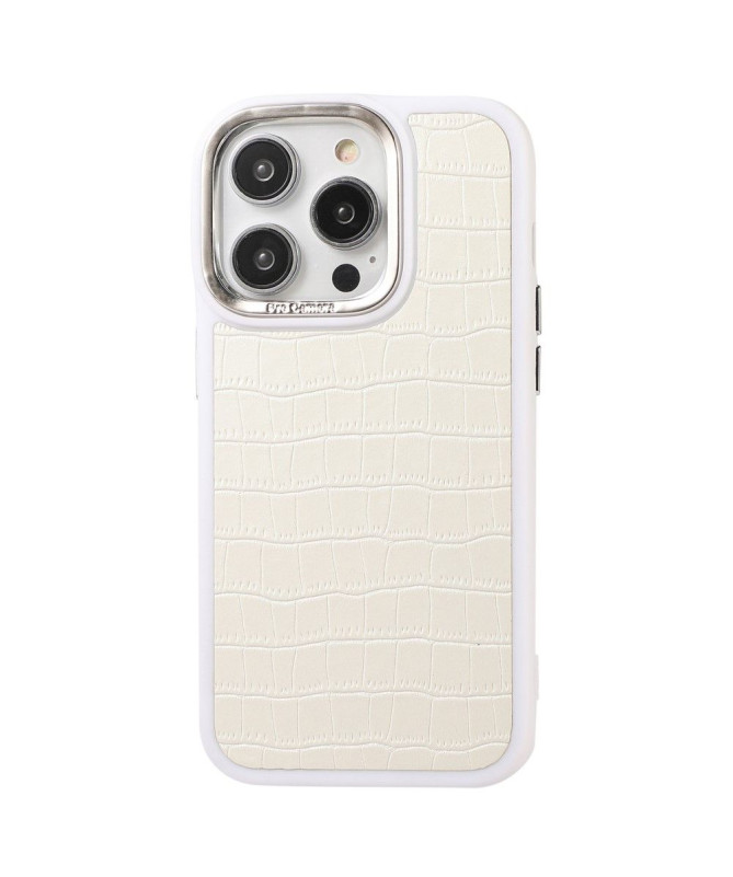 Coque pour iPhone 14 Pro Simili Cuir à Texture Crocodile