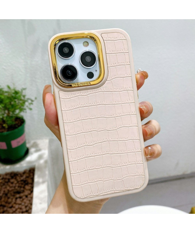 Coque pour iPhone 14 Pro Simili Cuir à Texture Crocodile