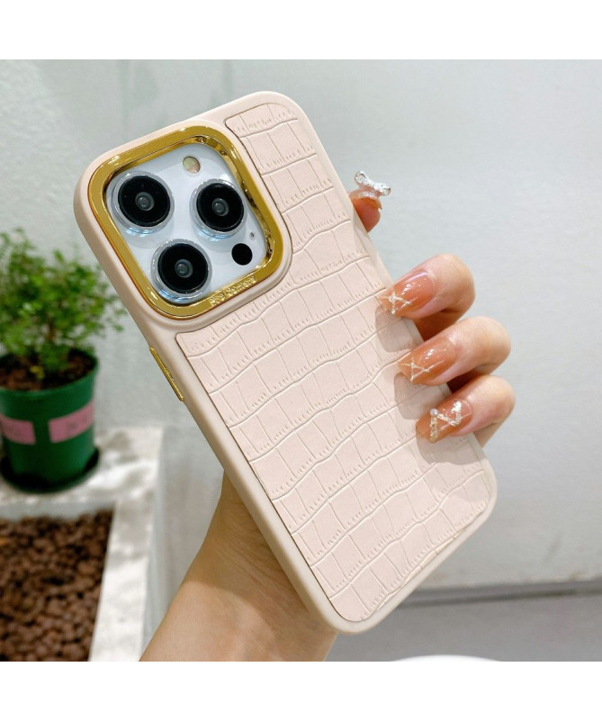 Coque pour iPhone 14 Pro Simili Cuir à Texture Crocodile